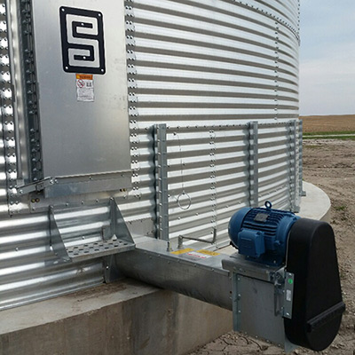 close up of grain bin